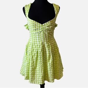 For Love Bell Green Sweetheart Neck Fit and Flare Mini Dress M